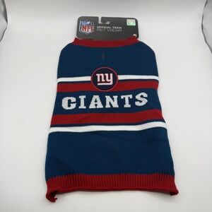 New York Giants NFL Dog Sweater Size Medium Blue Striped NFL‎ Pet Wear NEW